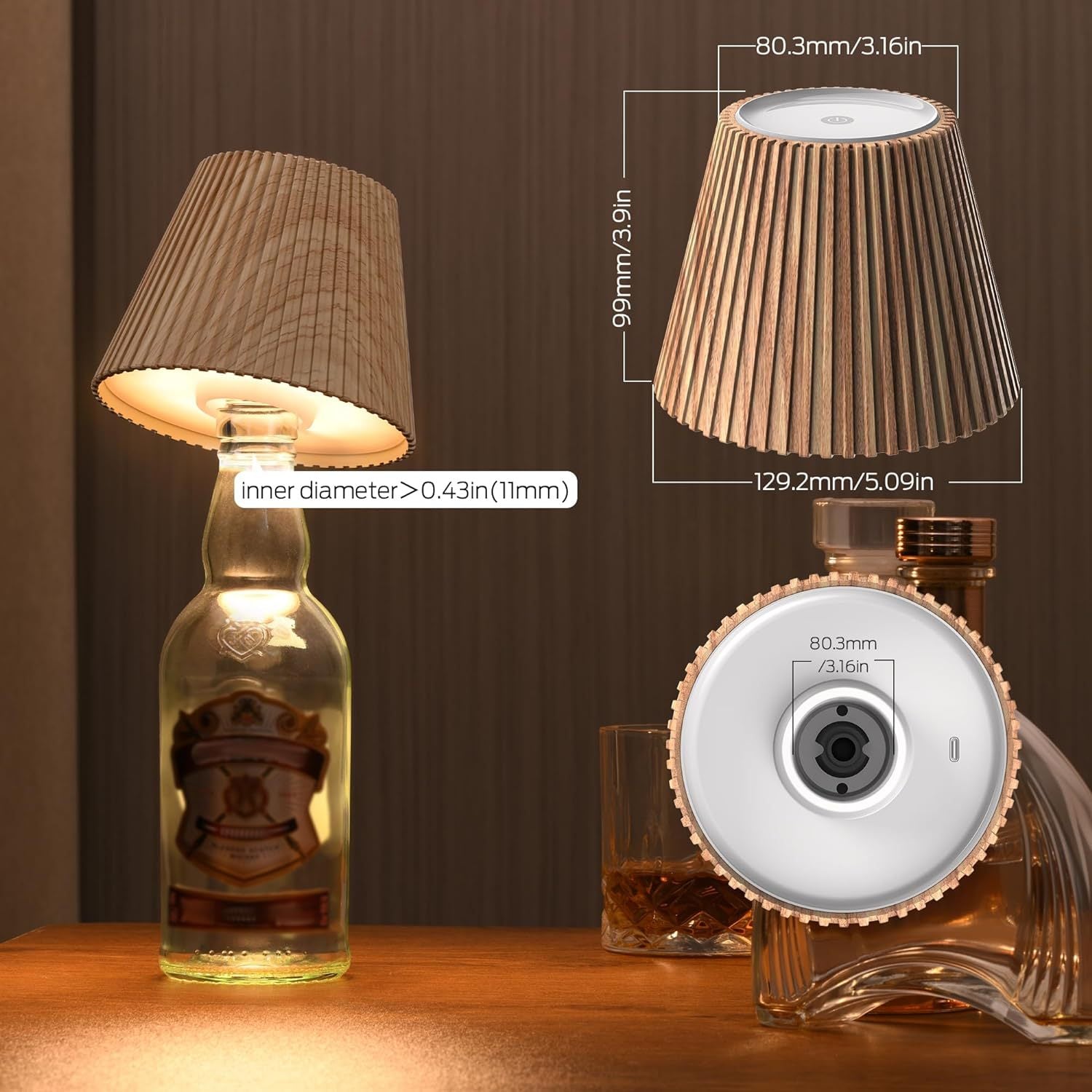 Touch Dimming Rechargeable Wine Bottle Lamp