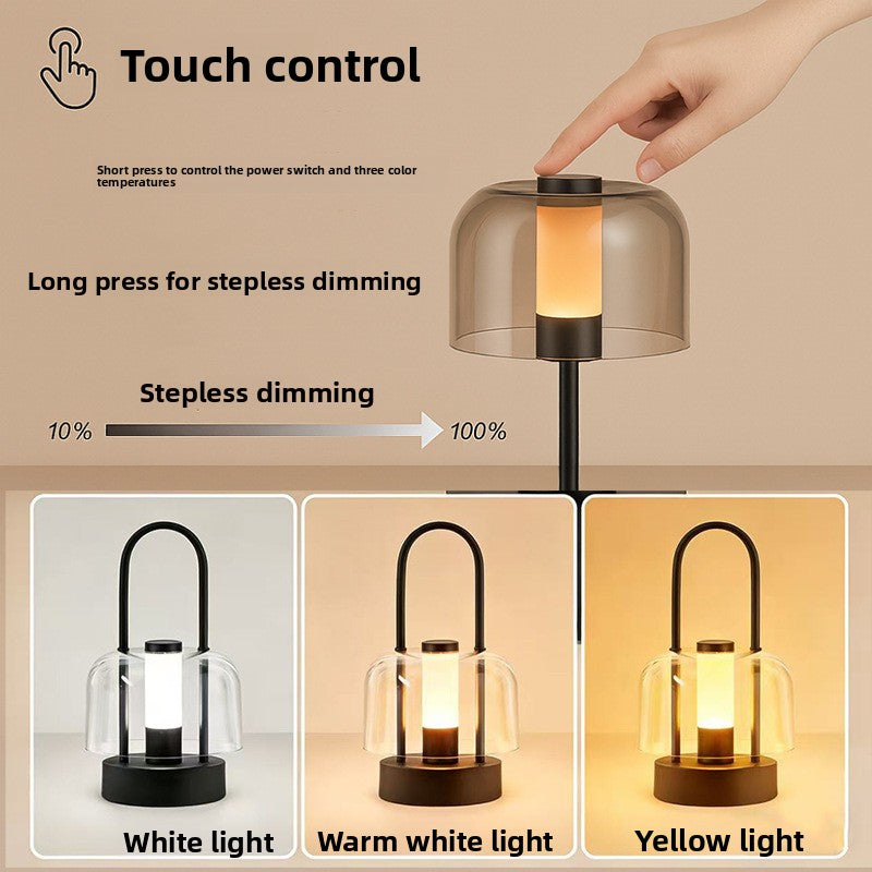 Touch Control Rechargeable Table Lamp with Three-Color Temperature