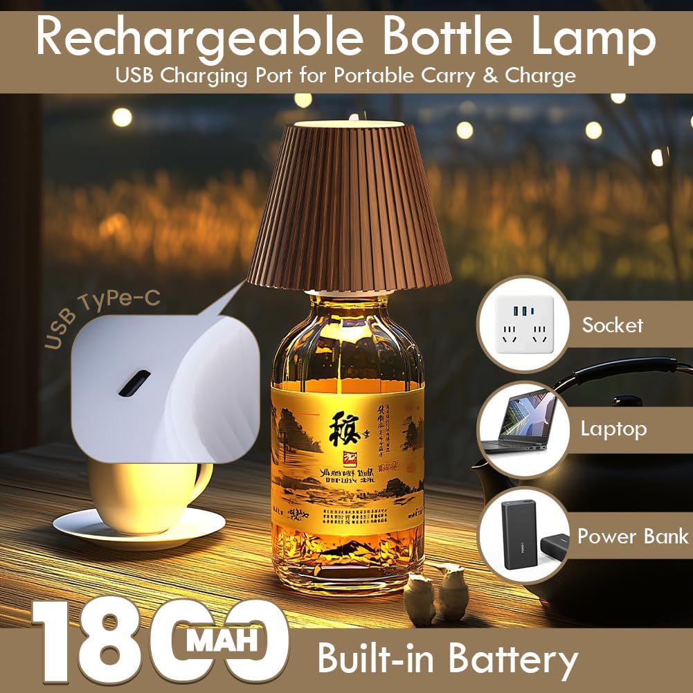 Touch Dimming Rechargeable Wine Bottle Lamp