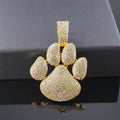 Diamond Bear Claw Pendant Twist Chain Necklace