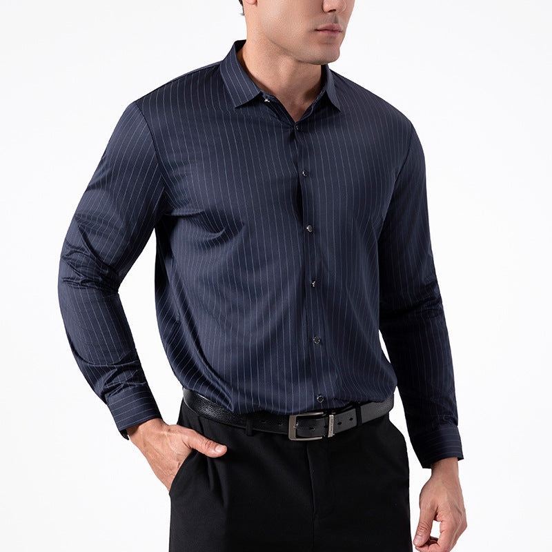 Seamless Striped High Elasticity Mens Shirt