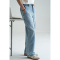 American Retro Washed Ice Blue Casual Jeans