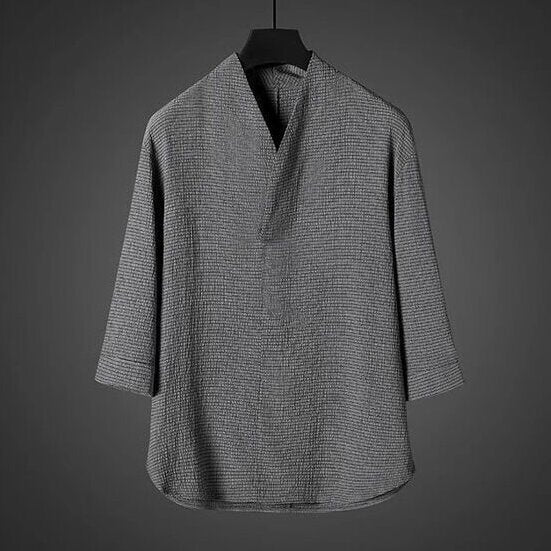 Mens Chinese Style Ice Silk Casual Suit
