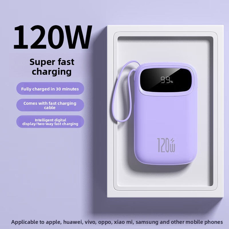 20000mAh Portable Power Bank with Built-in Cable