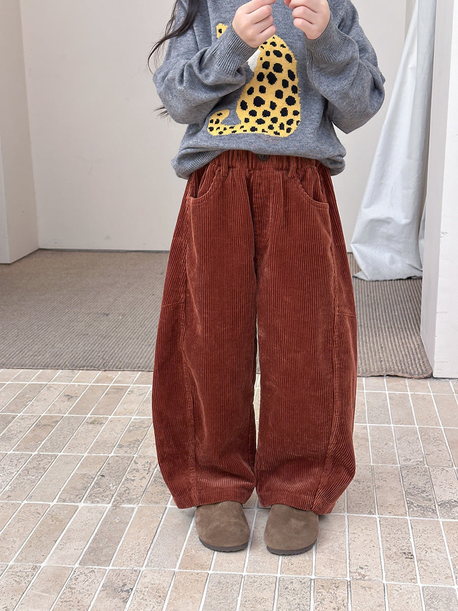 Kids Casual Corduroy Pants
