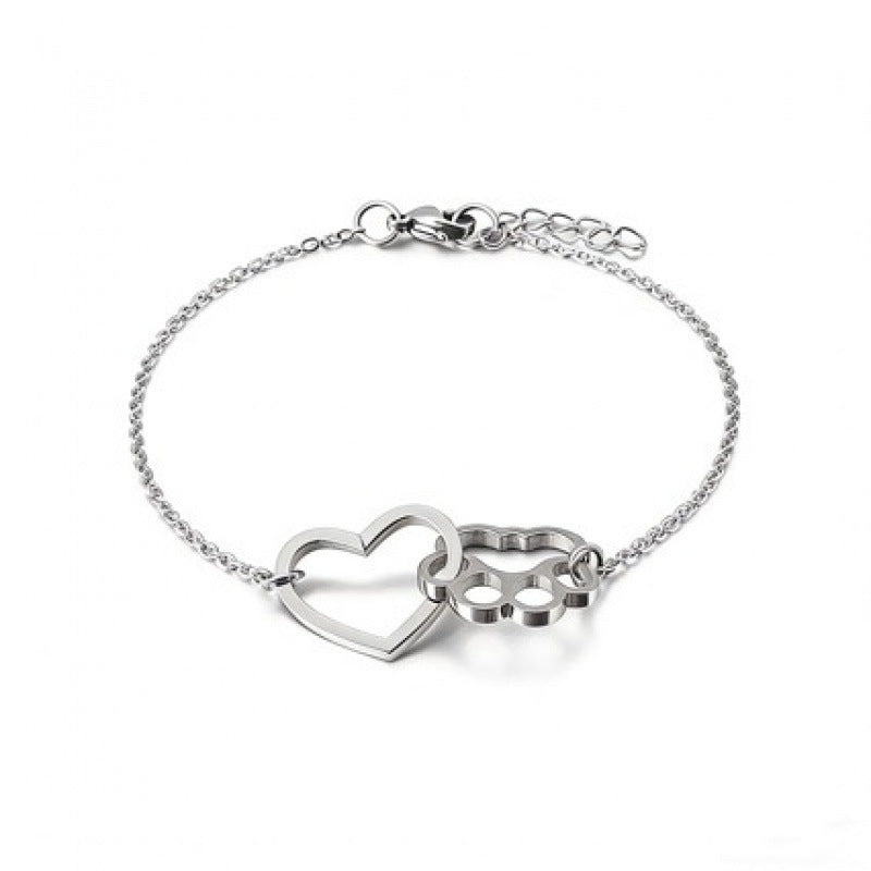 Cat Claw Heart Pendant Bracelet