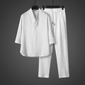 Mens Chinese Style Ice Silk Casual Suit