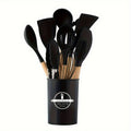 Silicone Wooden Handle Kitchen Utensil Set
