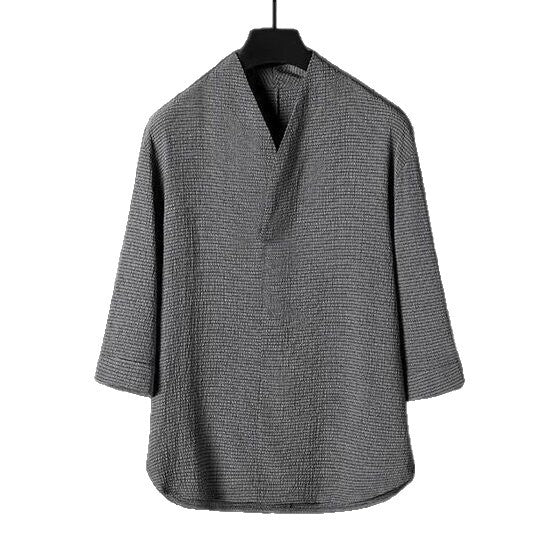 Mens Chinese Style Ice Silk Casual Suit