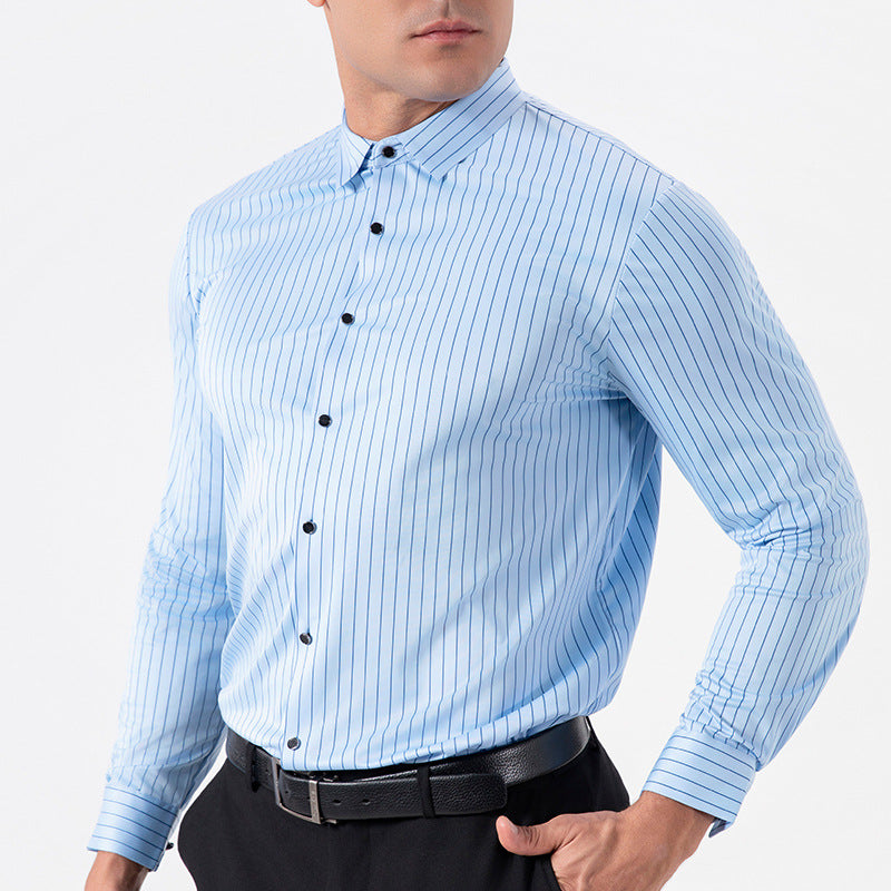 Seamless Striped High Elasticity Mens Shirt